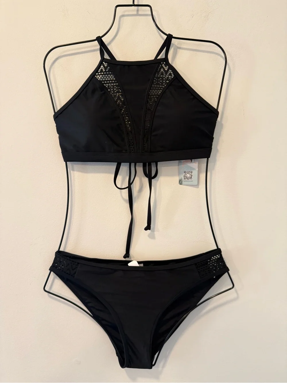 My Charmo Black Halter Net Bikini Size Small #Lux-Swim-C